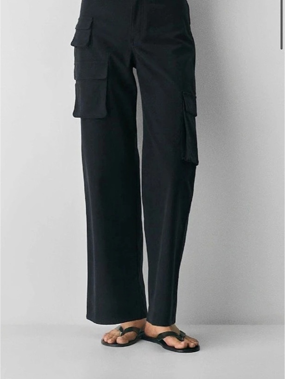 Aritzia Wilfred Picture Cargo Pant Wide Leg in Dark Grey